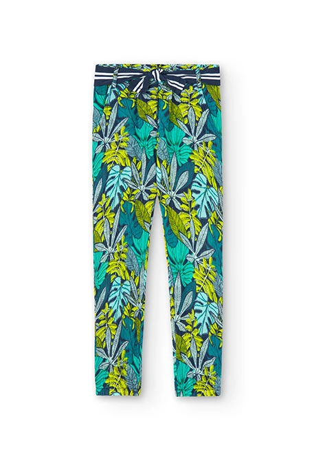 Boy's printed bamboo trousers