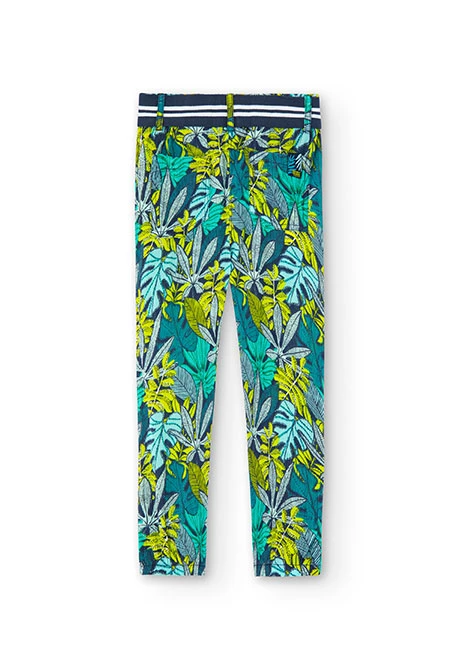 Boy's printed bamboo trousers