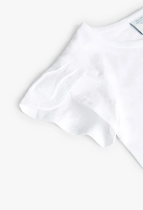 T-shirt tricoté flammé fille en blanc