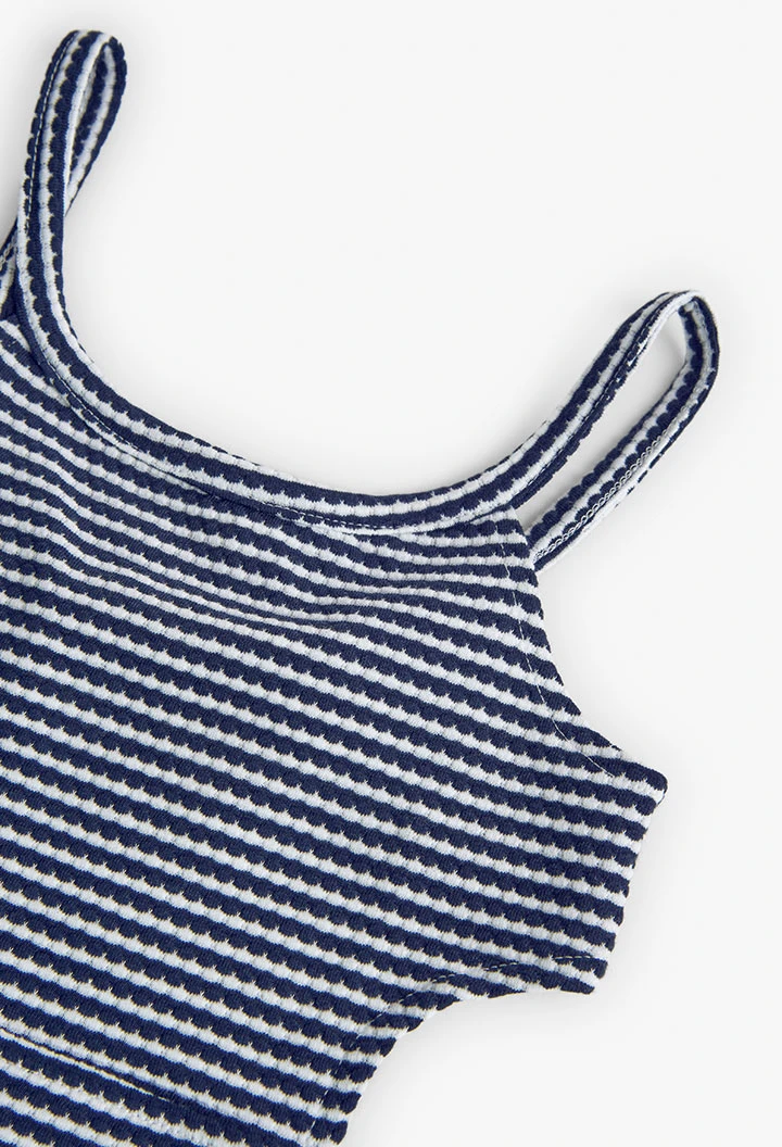 Girl\'s knit top in navy blue
