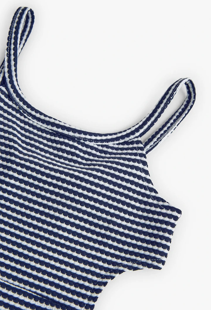 Haut tricoté pour fille, bleu marine