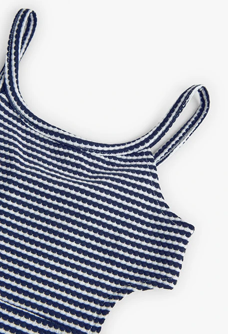 Girl's knit top in navy blue