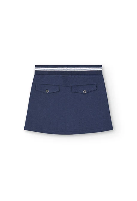 Girl's flamé plush skirt in navy blue