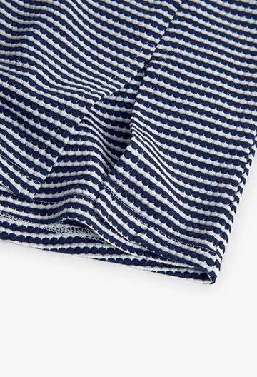 Girl\'s printed knit short skirt in navy blue