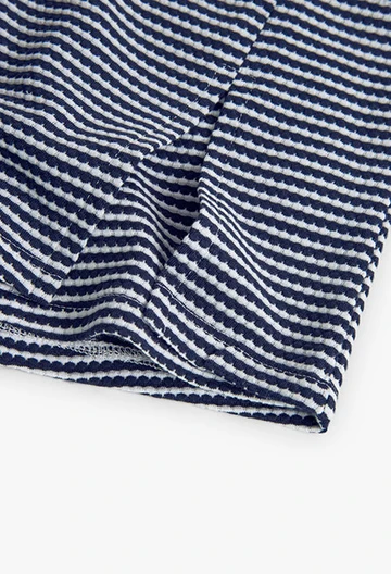 Jupe-culotte tricotée imprimée pour fille, bleu marine
