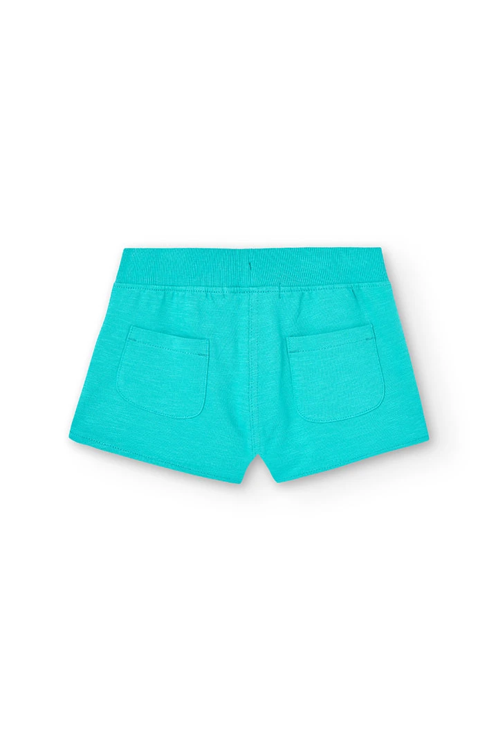 Girl\'s green flamé plush shorts