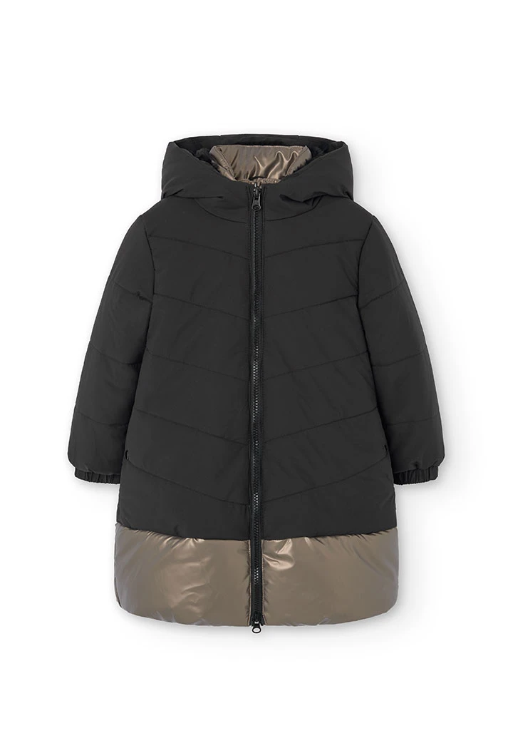 Technical parka for girls in black