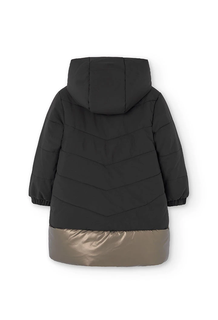 Parka tecnica per bambina in nero