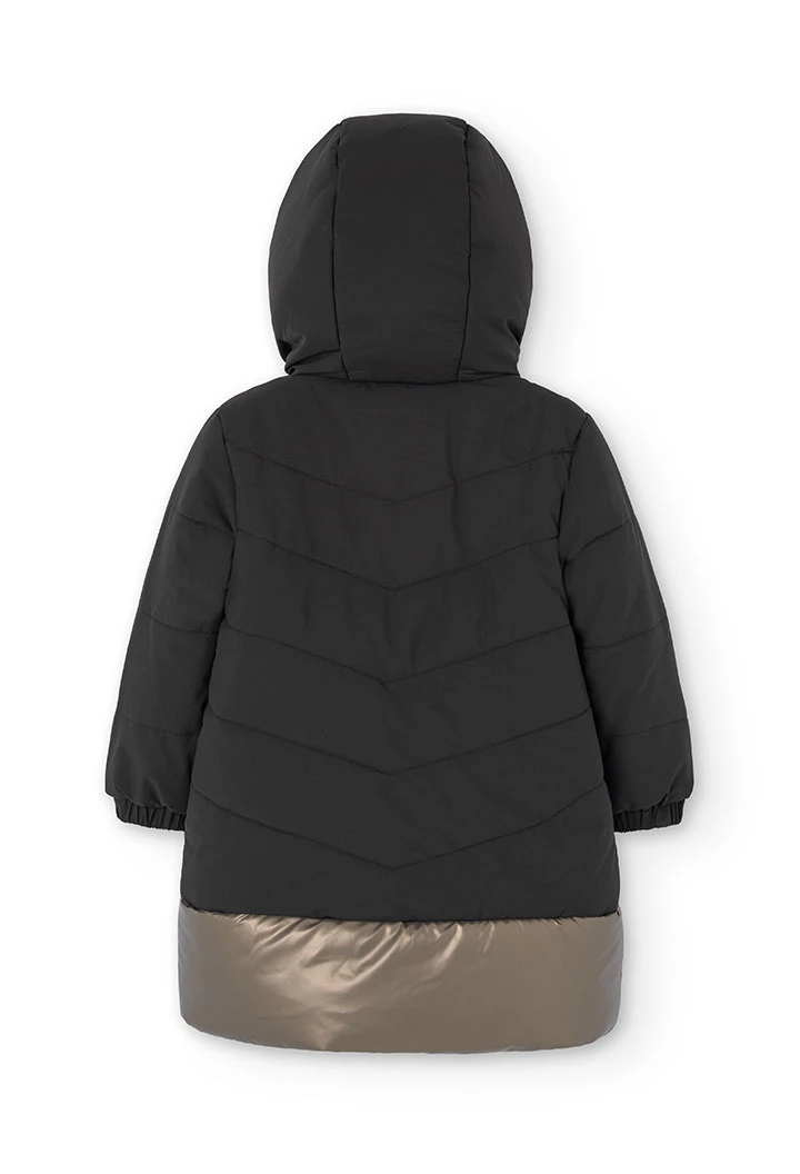 Technical parka for girls in black