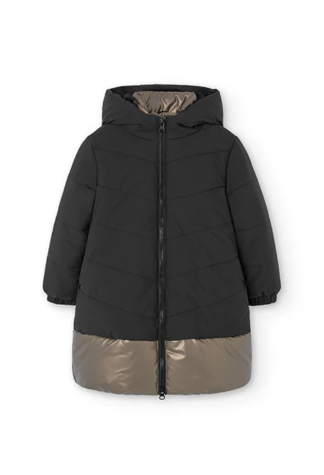 Parka technique pour fille en noir