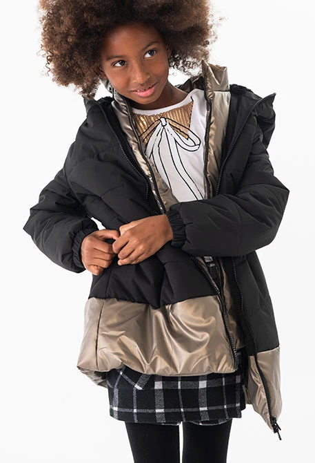 Parka technique pour fille en noir