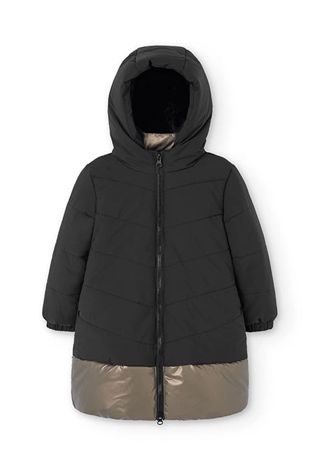 Technical parka for girls in black