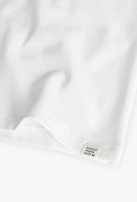 Camisola de malha elástica para menina em branco com estampado