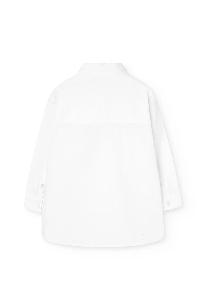 Chemise en popeline pour fille de couleur blanche