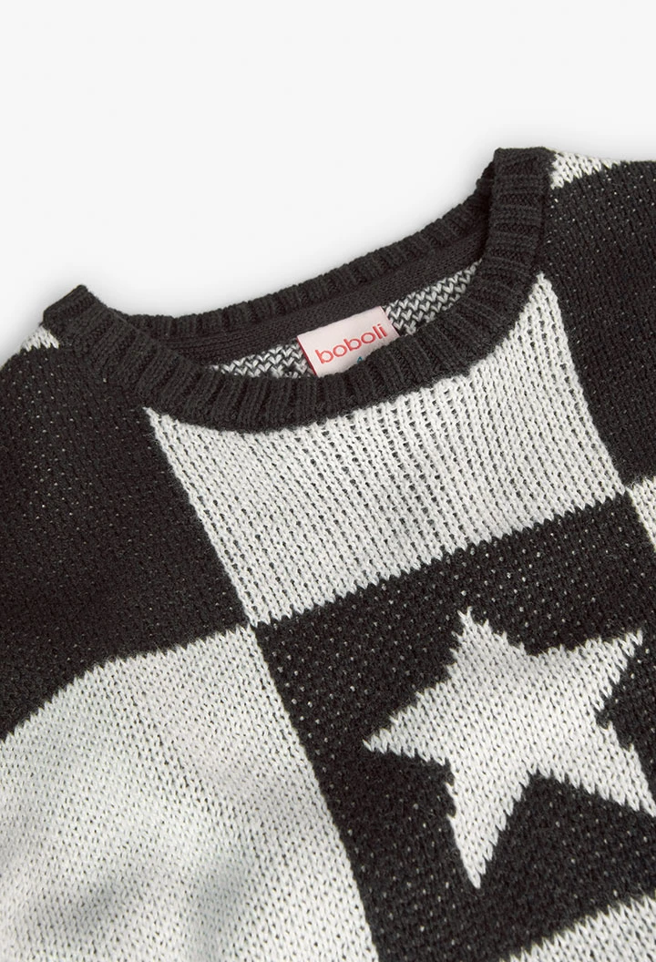 Robe en tricot pour fille à motif carreaux