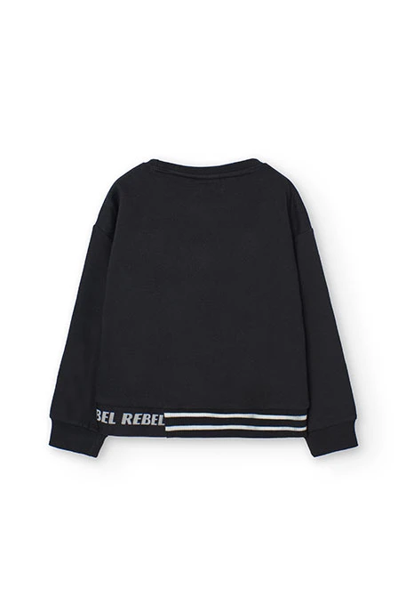 Black fleece sweatshirt for girl