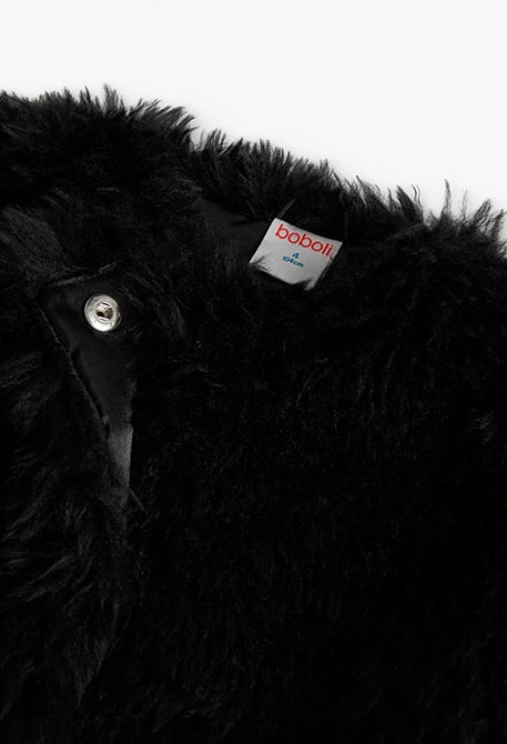 Black fur jacket for girl