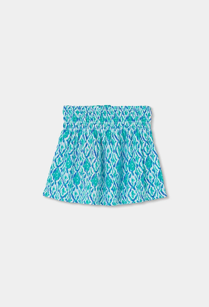 Faldilla blava estampada