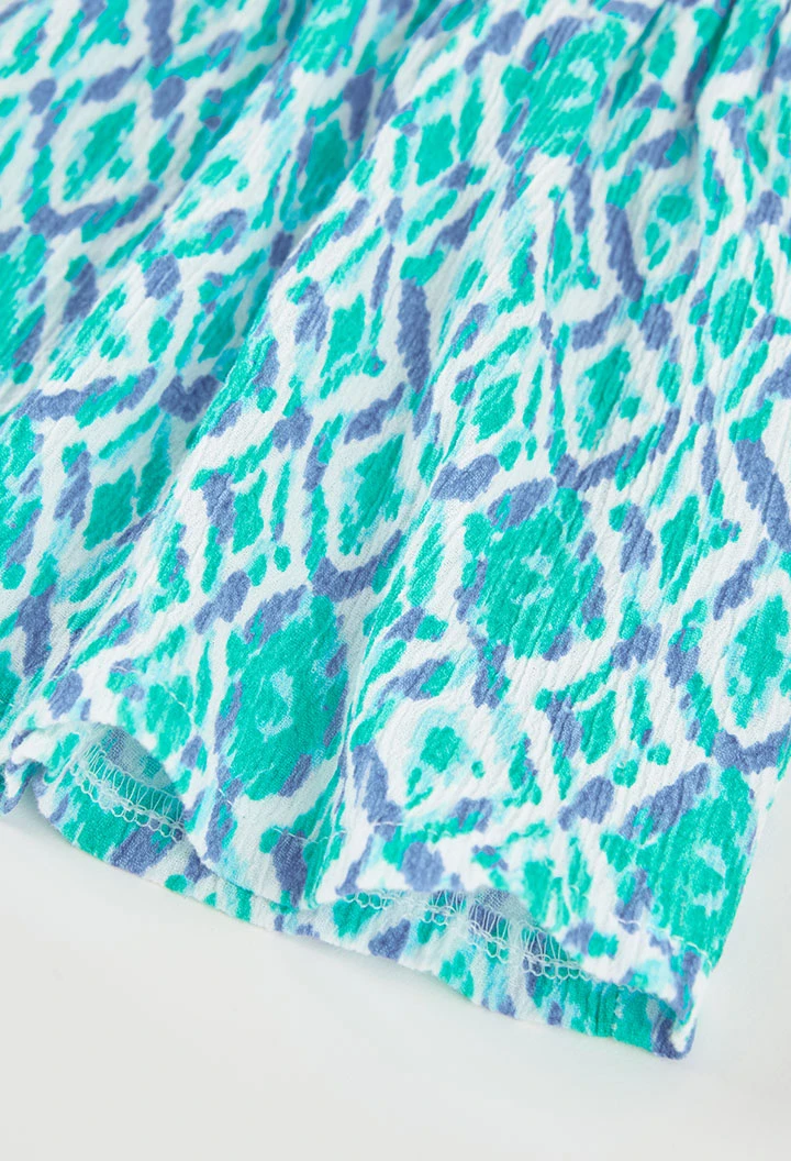 Falda azul estampada