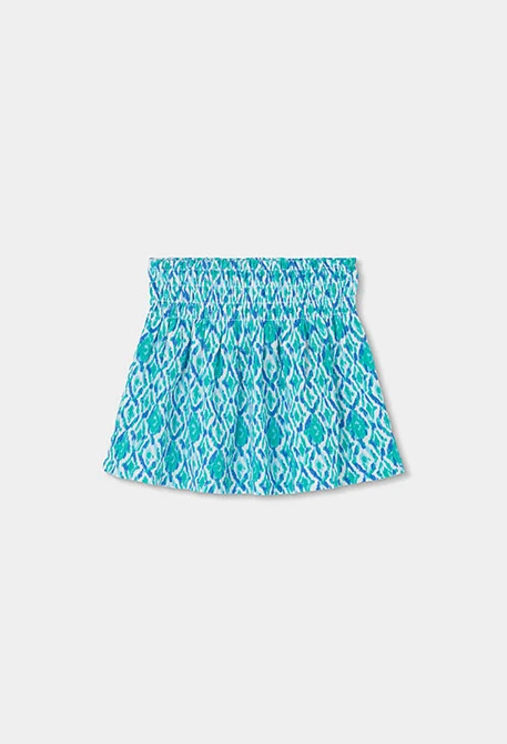 Falda azul estampada