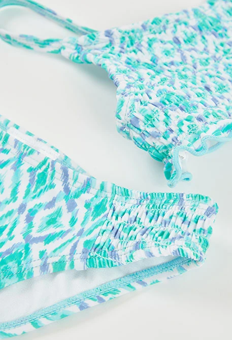 Blue patterned bikini UPF50+