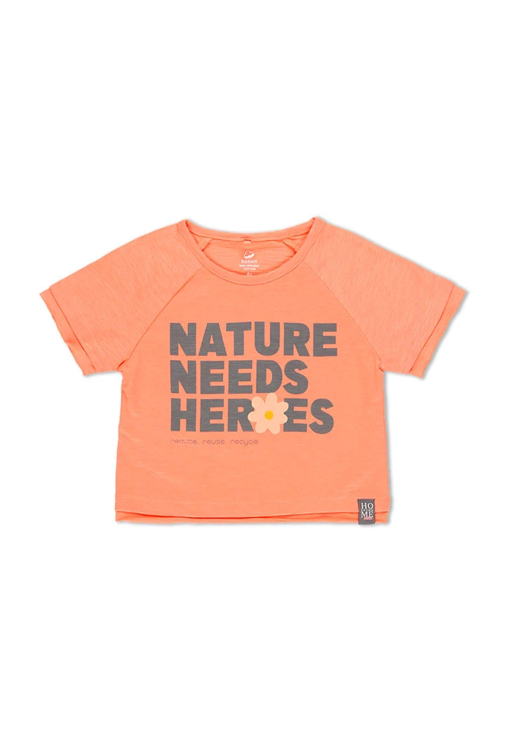 T-Shirt tricot flame pour fille - organique