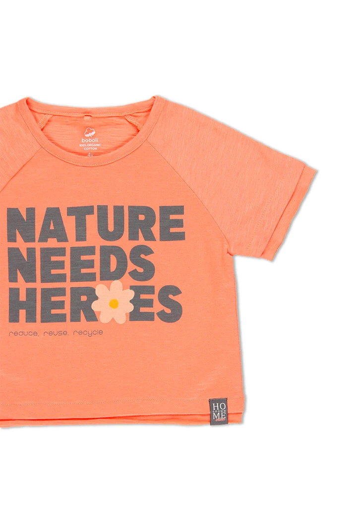T-Shirt tricot flame pour fille - organique