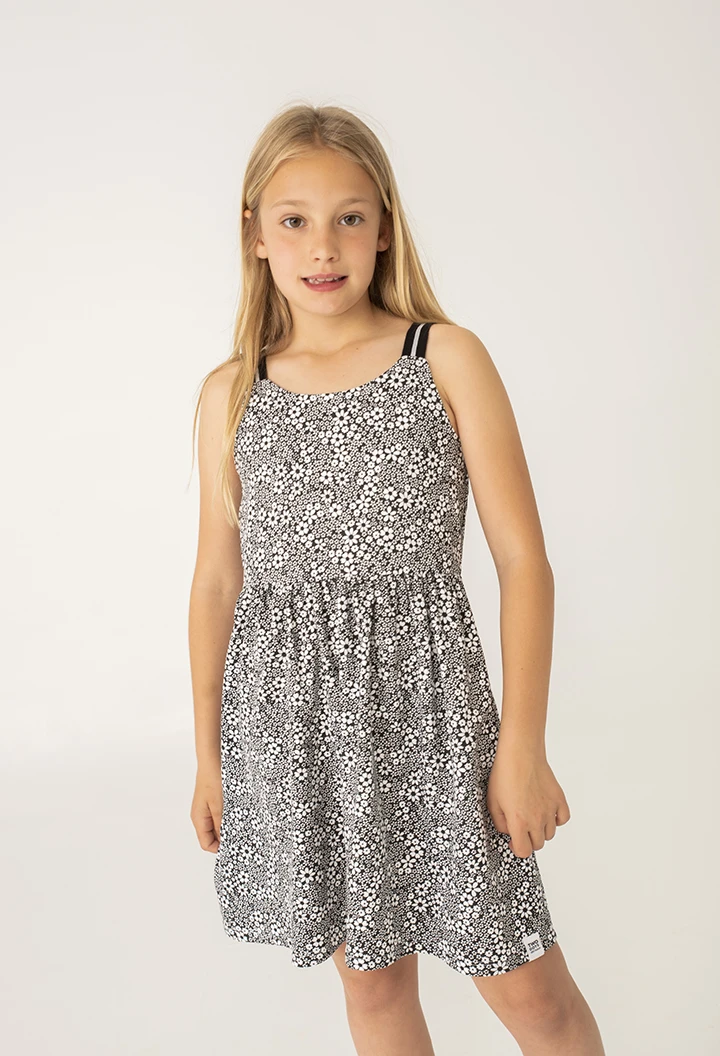 Knit stretch dress floral for girl