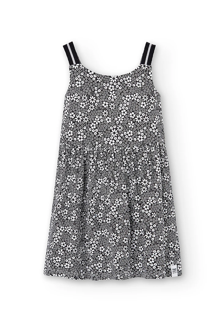 Knit stretch dress floral for girl