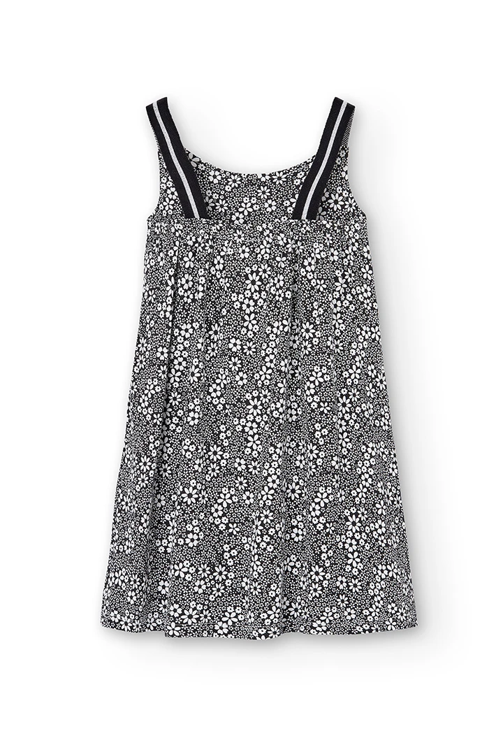 Vestido malha elástico floral para menina