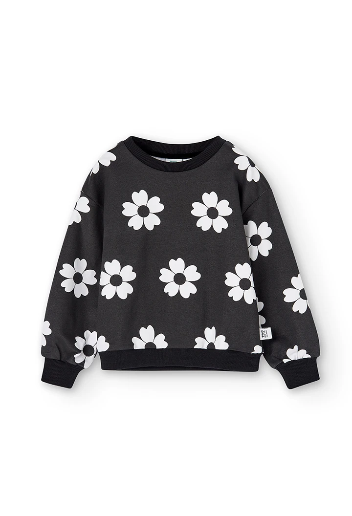Sweatshirt felpa "floral" para menina