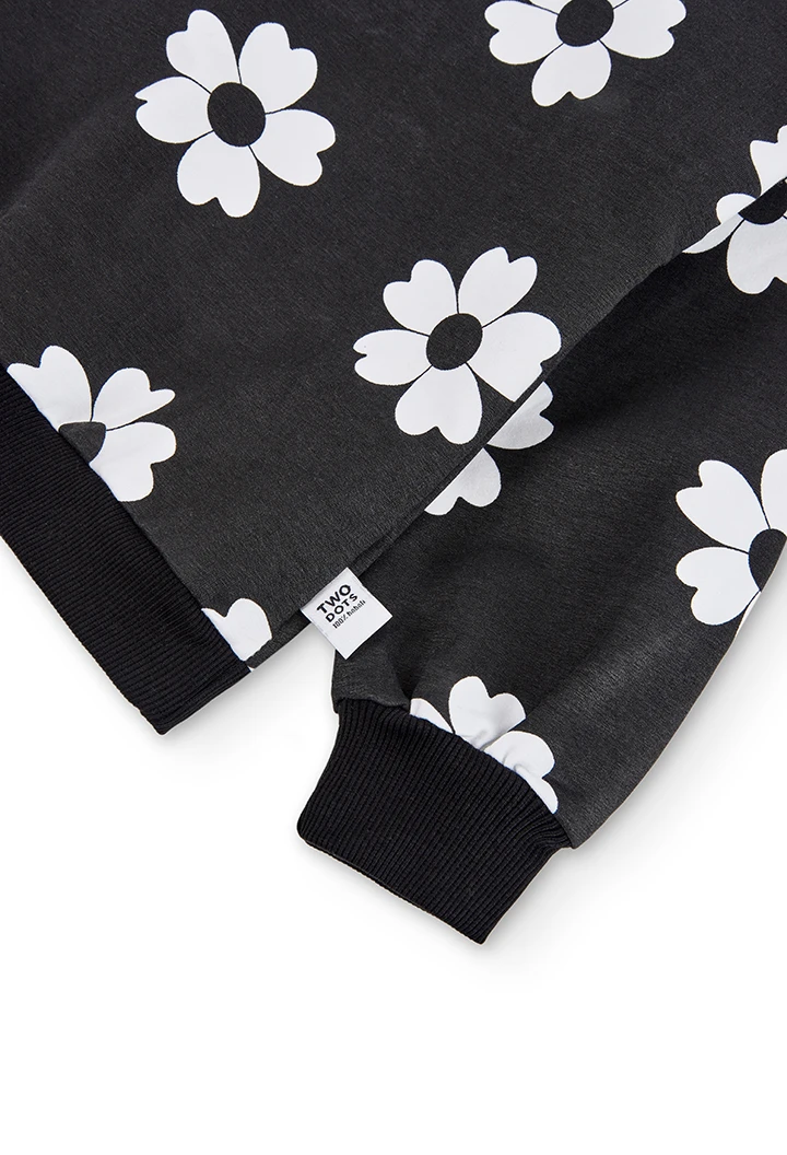 Sweatshirt felpa "floral" para menina