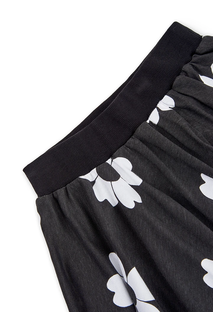 Saia malha floral para menina