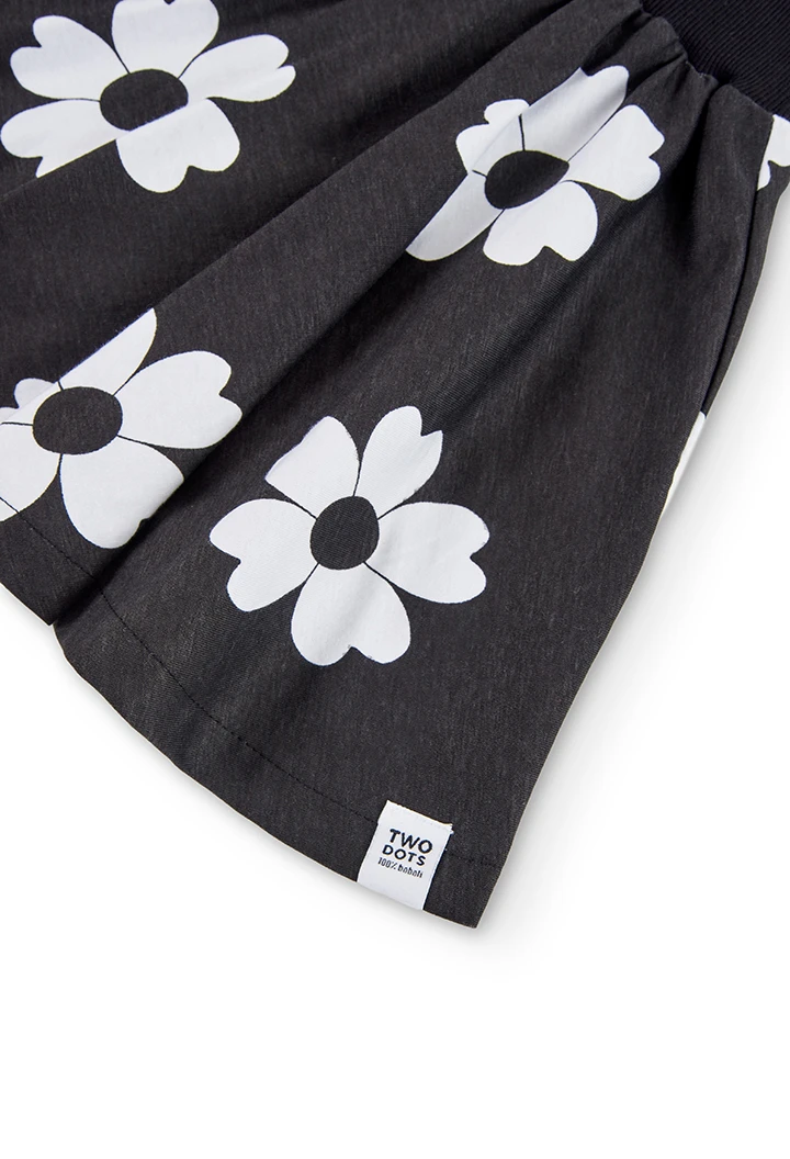 Knit skirt floral for girl