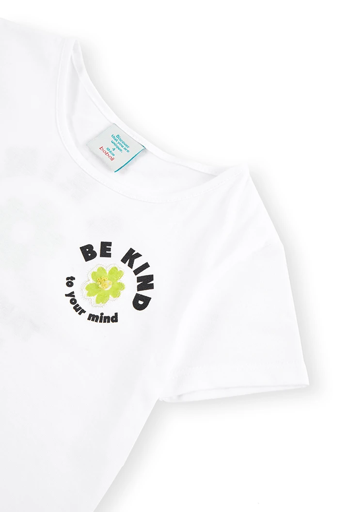 Camiseta punto "be kind" de niña