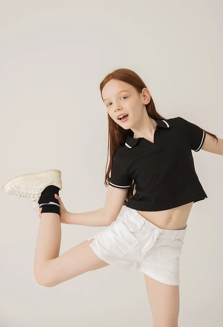 Pique polo for girl