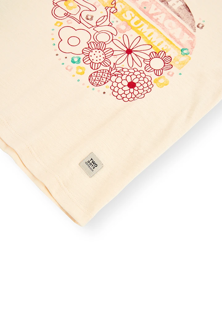 T-Shirt tricot col v pour fille