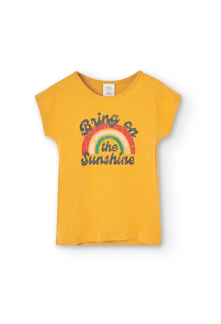 Camiseta punto flamé "sunshine" de niña