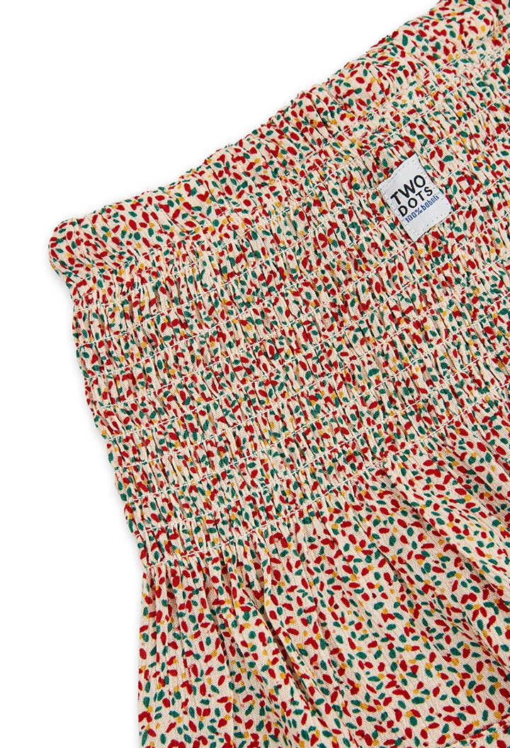 Bermudashort bambula "blätter" für mädchen
