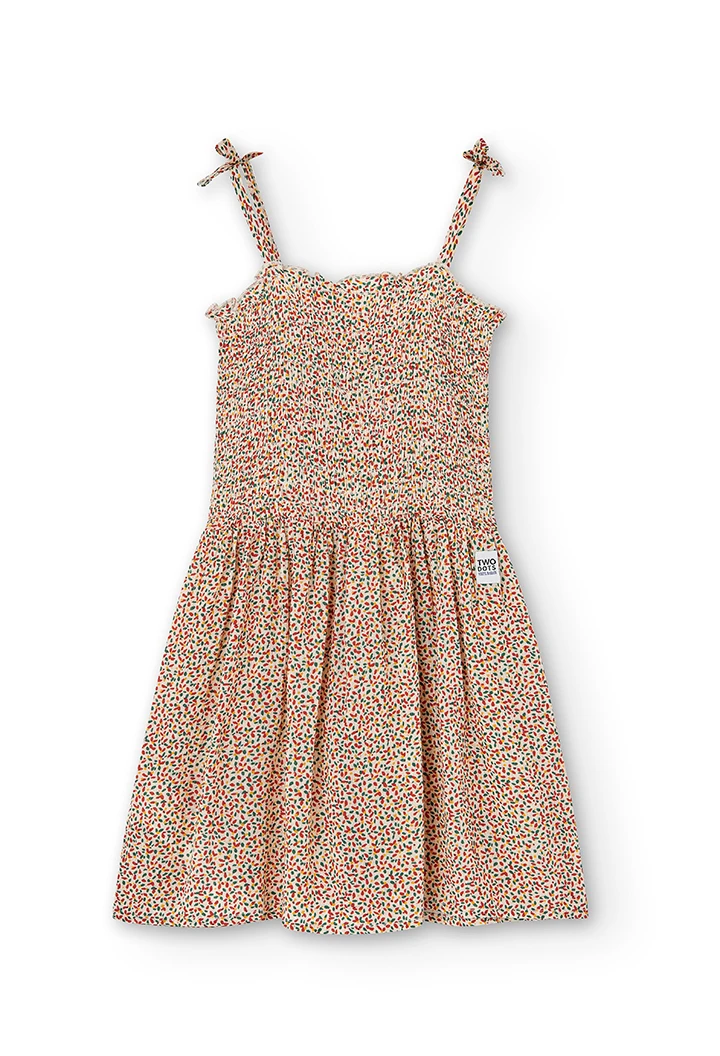 Dress bambula "leaves" for girl