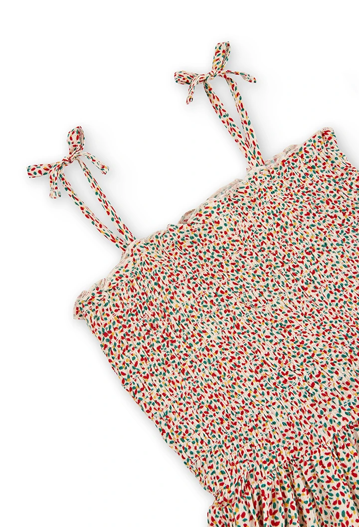 Kleid bambula "blätter" für mädchen