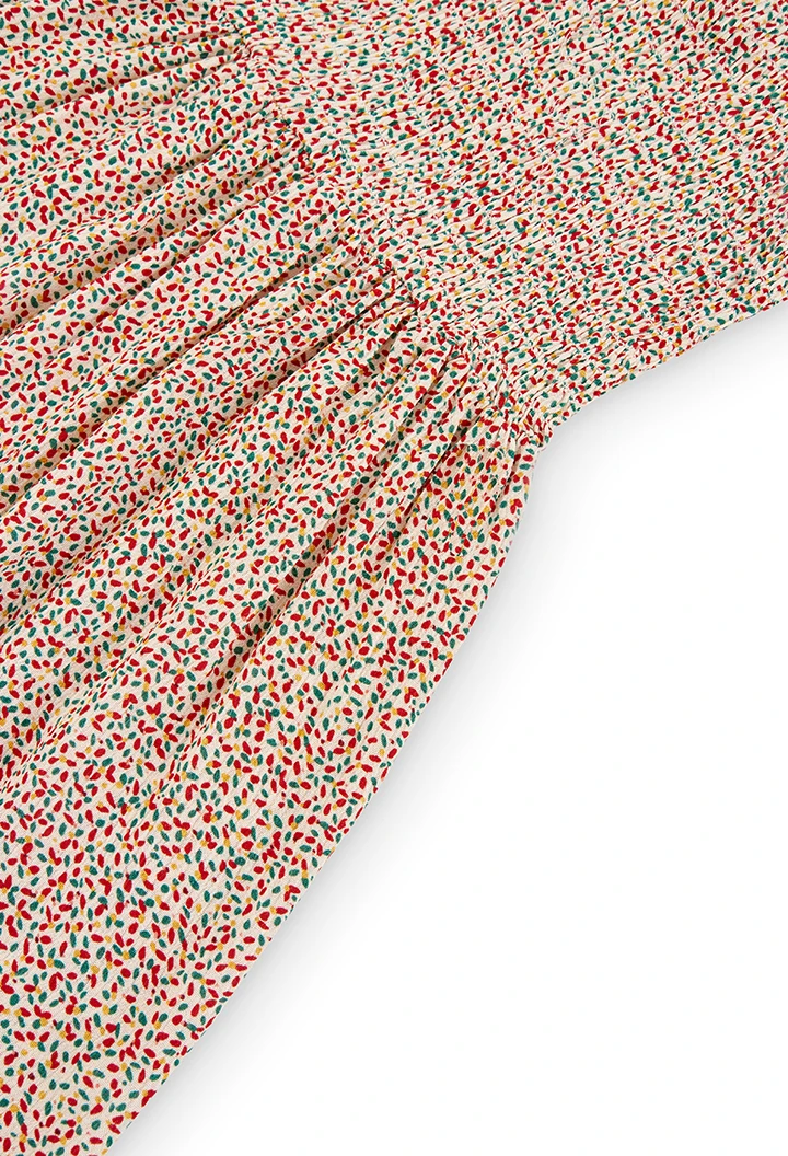 Kleid bambula "blätter" für mädchen