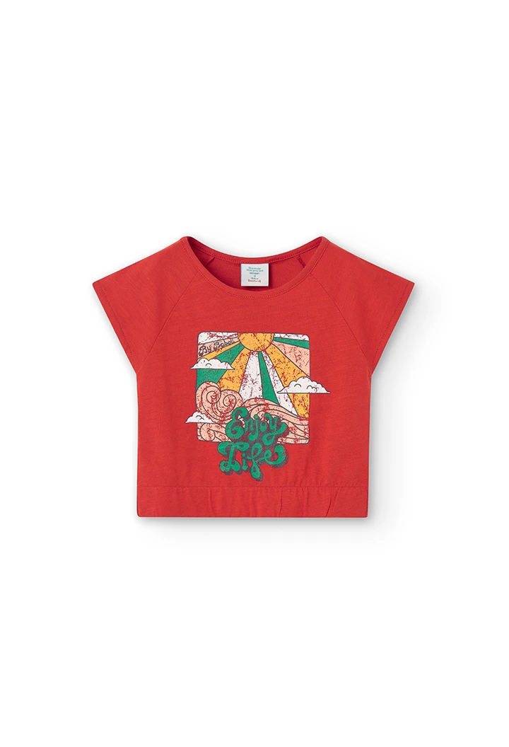 Camiseta malha flame para menina
