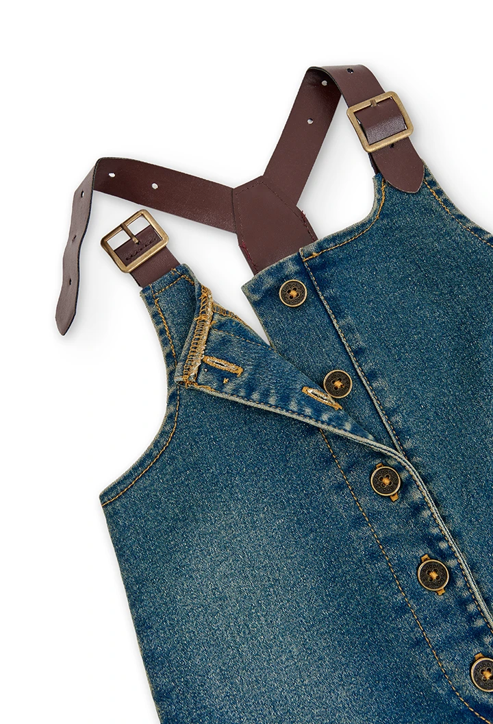 Mono denim elástico de niña