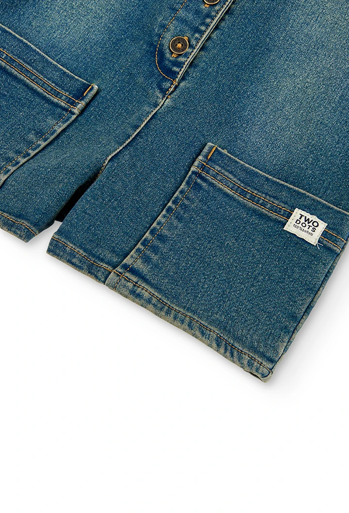Salopette en jean élastique pour fille