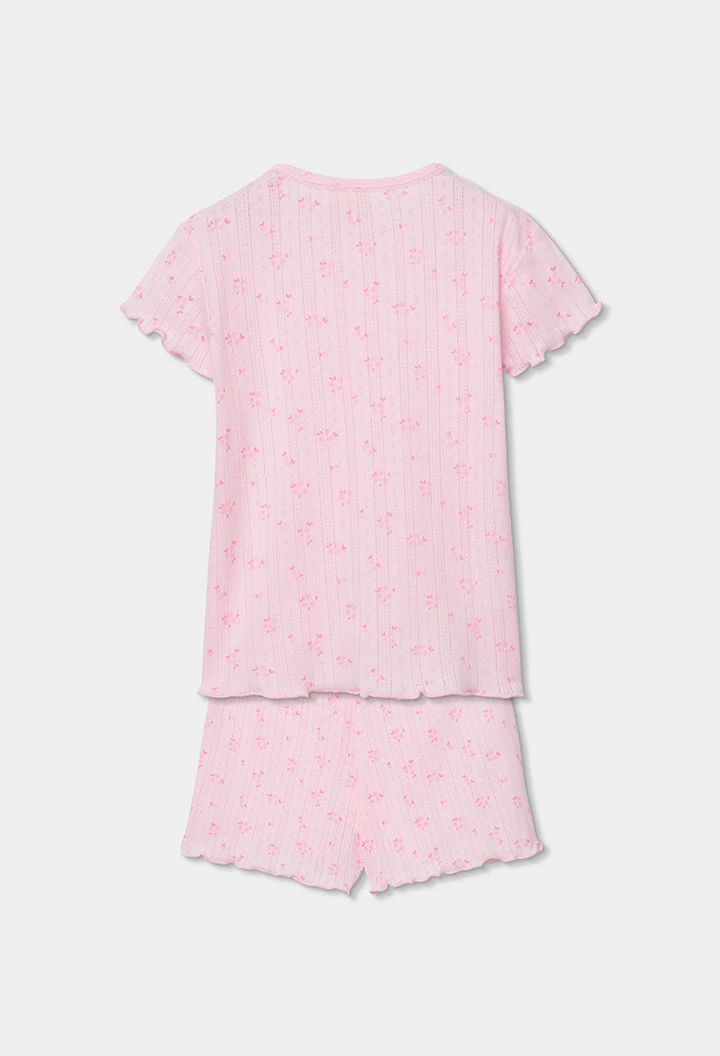 Pigiama bambina rosa stampato