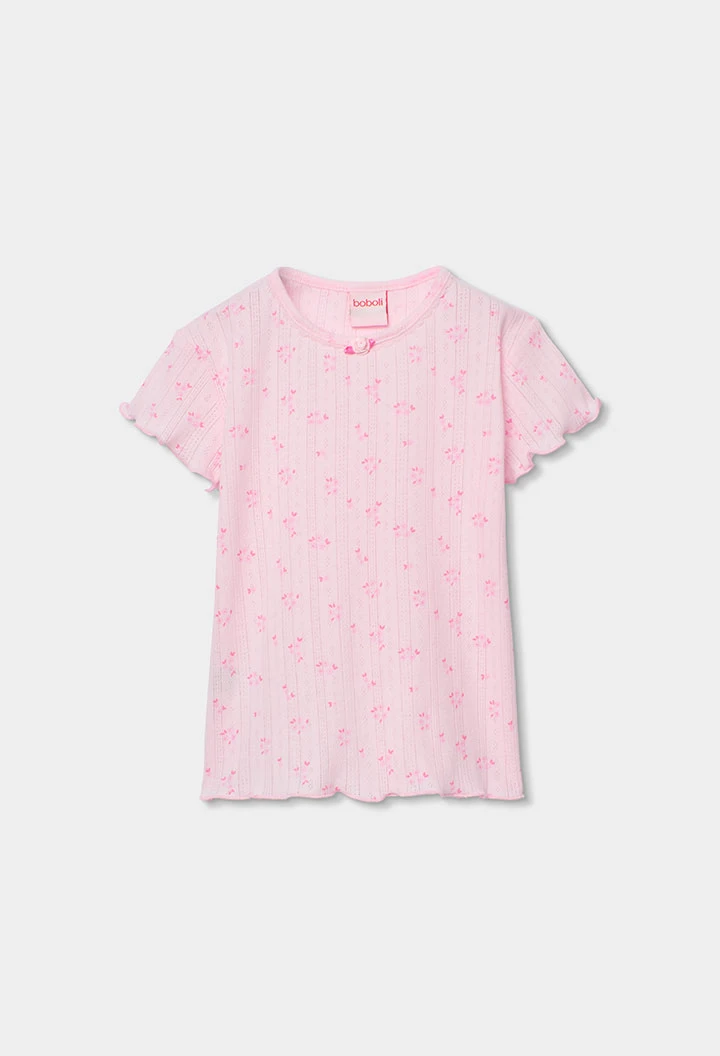 Pigiama bambina rosa stampato