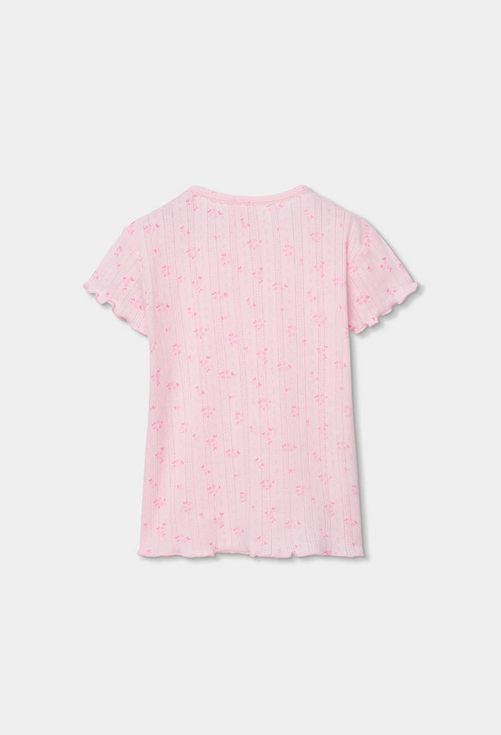 Pijama menina rosa estampado