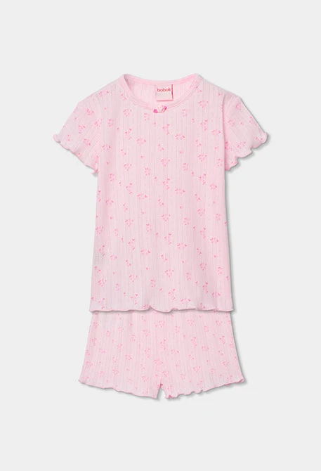 Rosa gemustertes Mädchenpyjama