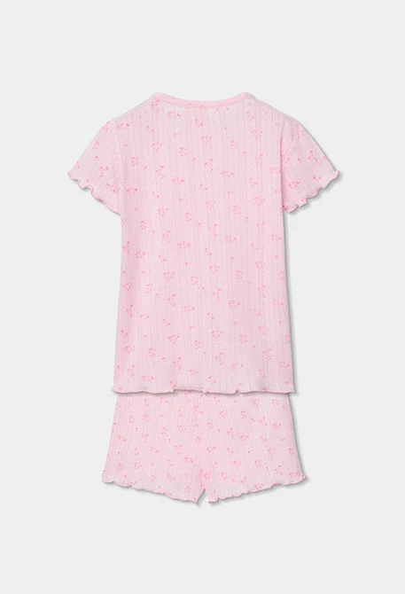 Pigiama bambina rosa stampato